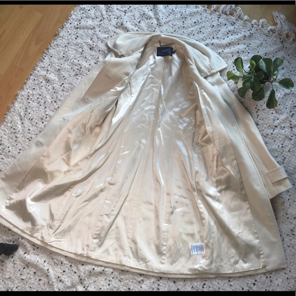 Mexx Cream Wool Pea Coat / Trench Coat - Picture 7 of 16